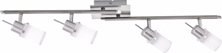 Plafoniera LED, vetro, spot orientabili, L 80 cm