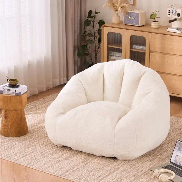 Poltrona letto pieghevole multifunzione in velluto a coste bianco