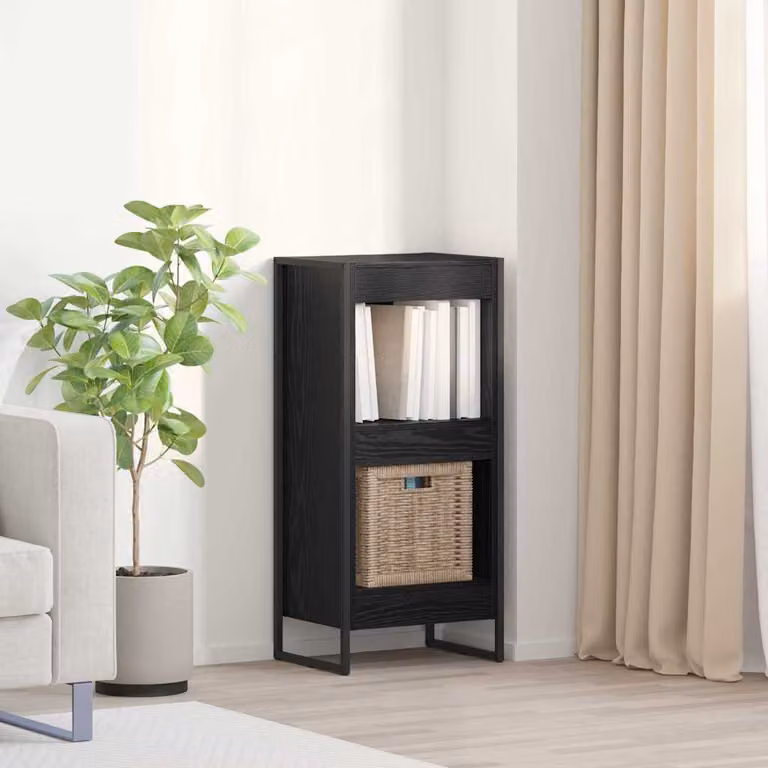 vidaXL Armadio per Libri in Stile Industrial con Pannello Posteriore, Nero, L 40 x P 30 x H 86,5 cm