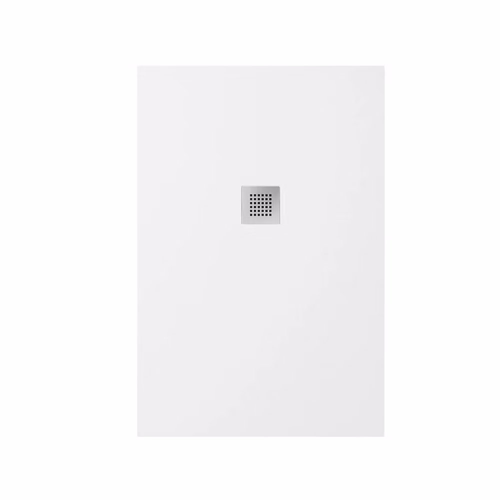 Piatto doccia rettangolare Kos in marmoresina bianco effetto pietra antiscivolo L: 90 cm, P: 70 cm – 2