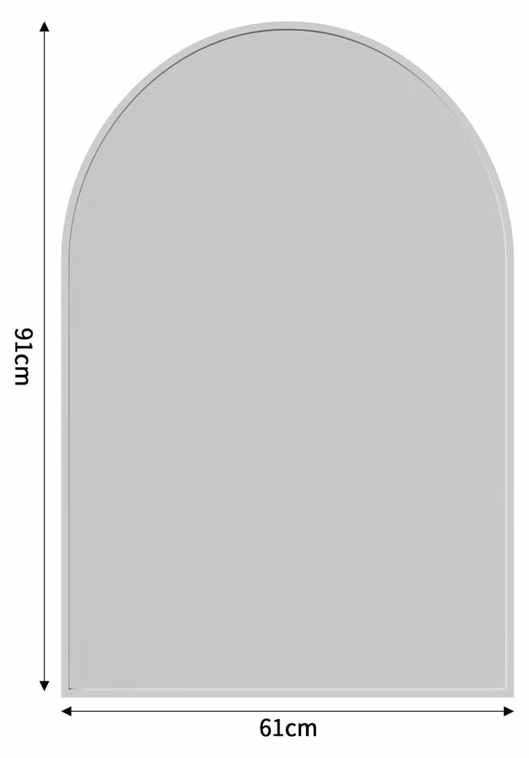 Specchio da parete - Specchio da trucco - 91 x 61 cm - Vetro temperato - Bianco - Cornice in alluminio - Adatto per bagno e camera da letto