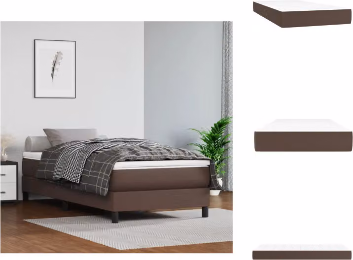 vidaXL Materasso a molle insacchettate marrone 90x200x20 cm in Pelle finta - Materassi