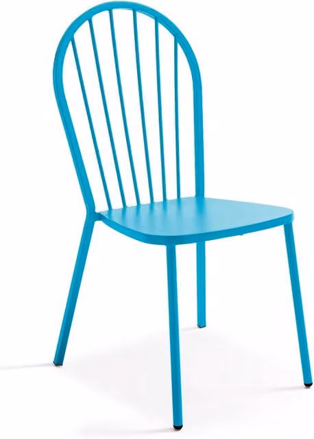 Oviala - Poltrona da giardino in metallo blu per bistrot