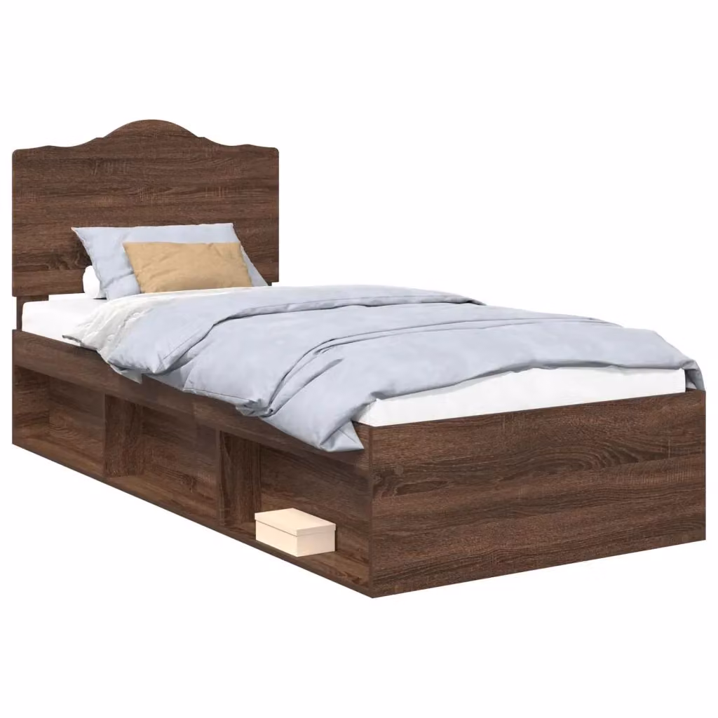 Struttura letto in pino massello vidaXL colore marrone con doghe in legno L: 190 cm, P: 80 cm, H: 78 cm – 2