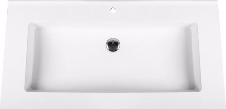 Lavabo da bagno in mineralguss, superficie solida, Veroni, dimensioni 100 cm