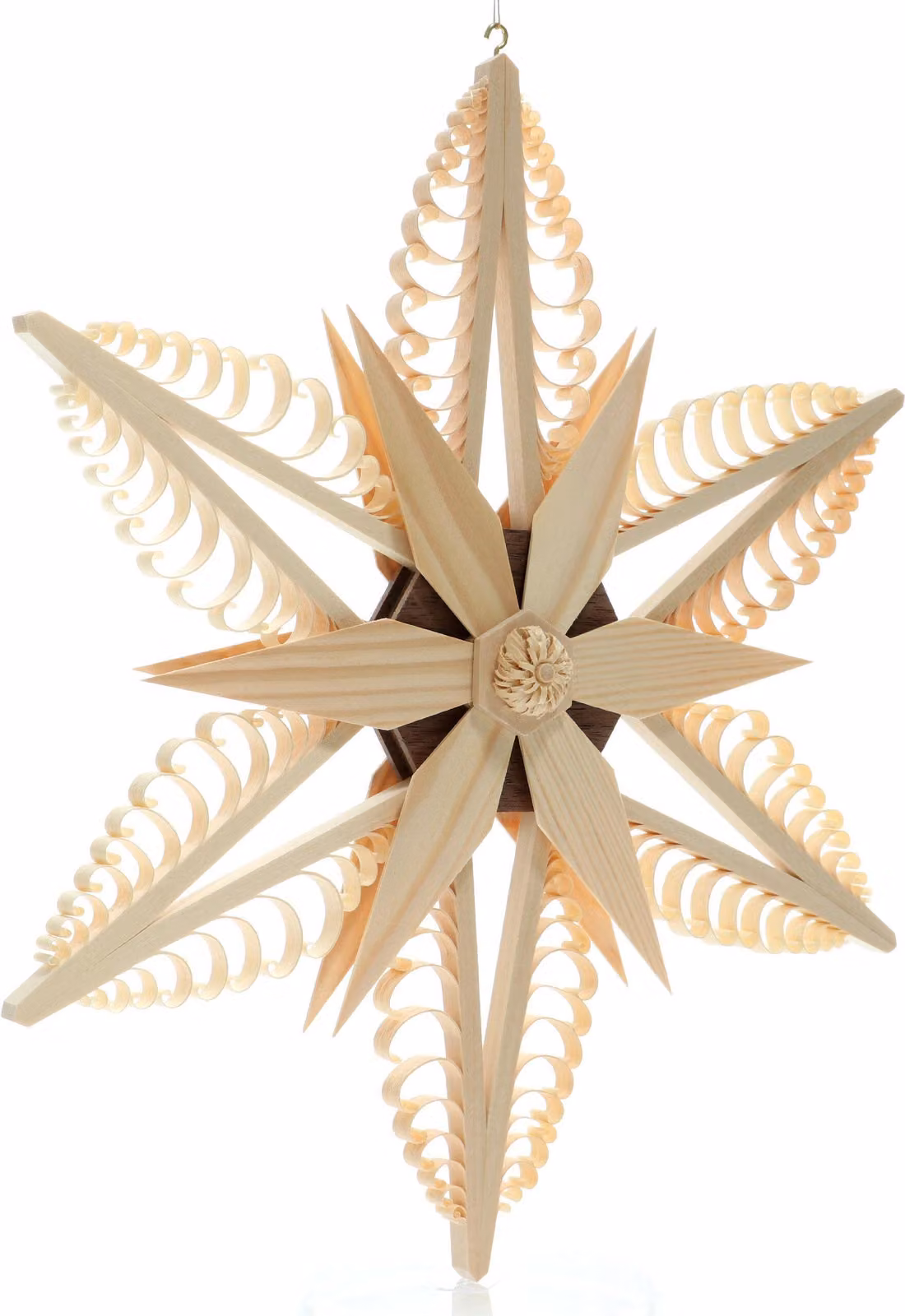 Ornamento per finestra con stella in legno (entrambi i lati) LxHxP=32x32x5cm NUOVO