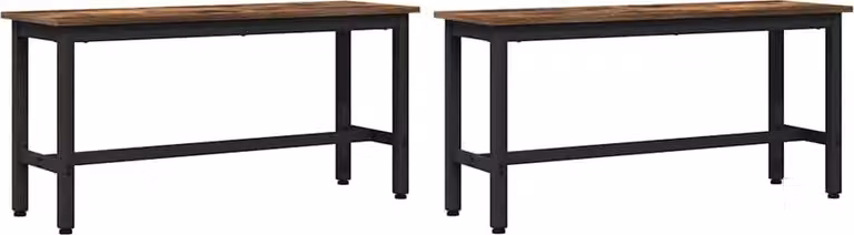 Panchina da pranzo 2 pcs Rovere fumé 100 x 32,5 x 48,5 cm