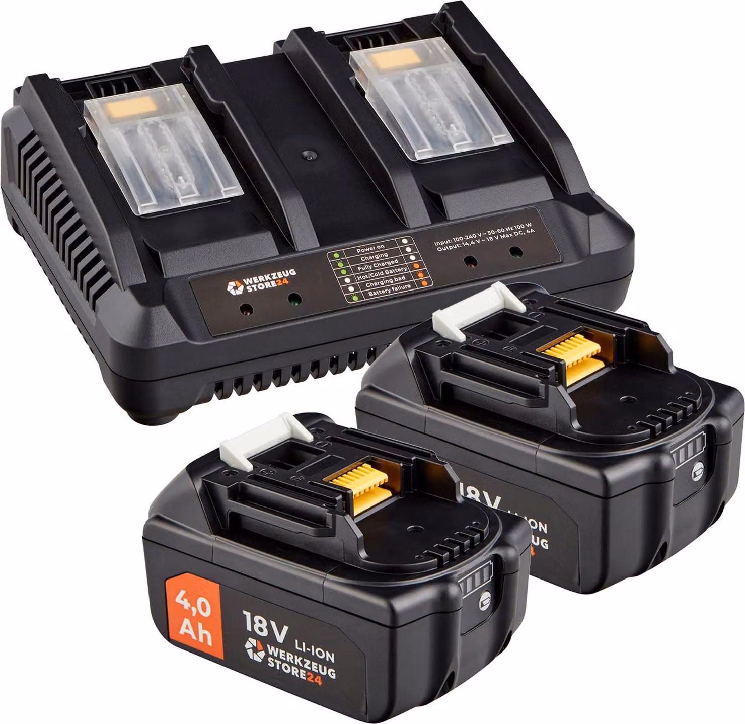 Set di avviamento WS24 18 V / 2 batterie da 4,0 Ah + caricatore rapido doppio