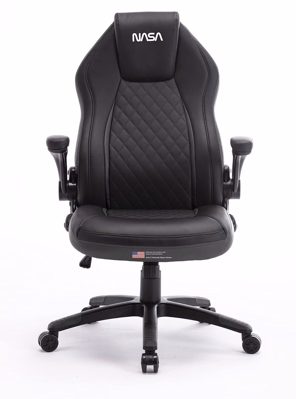 Sedia da gaming, regolabile, con 5 rotelle, rivestita in ecopelle, colore nero