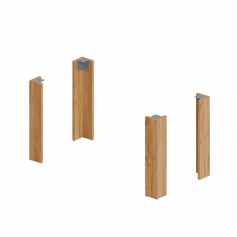POKAR tavolo runner telaio tavolo in acciaio gamba tavolo fai da te scrivania industriale, colore:Golden oak craft, dimensioni:13x13x72 cm