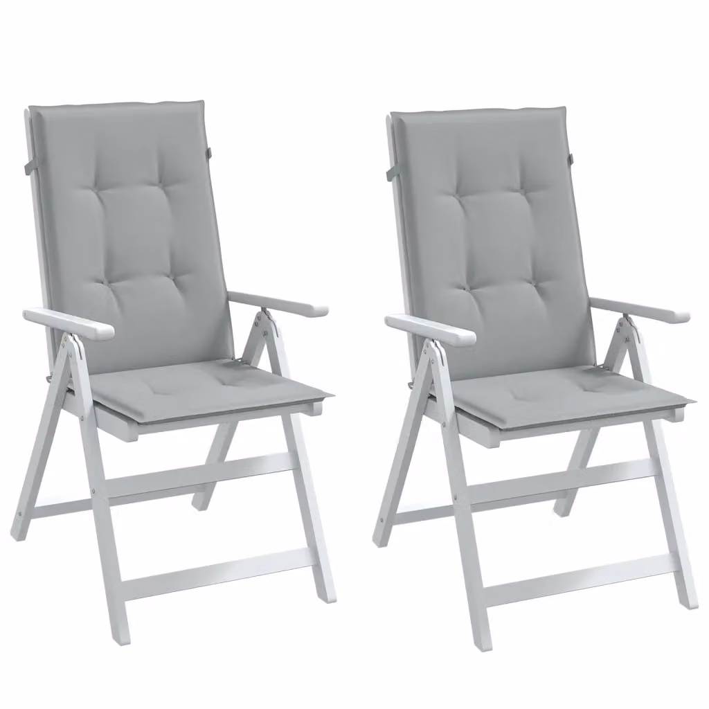 Set di 2 cuscini per schienale sedia vidaXL in tessuto grigio mélange, L 120 cm x P 50 cm x H 4 cm