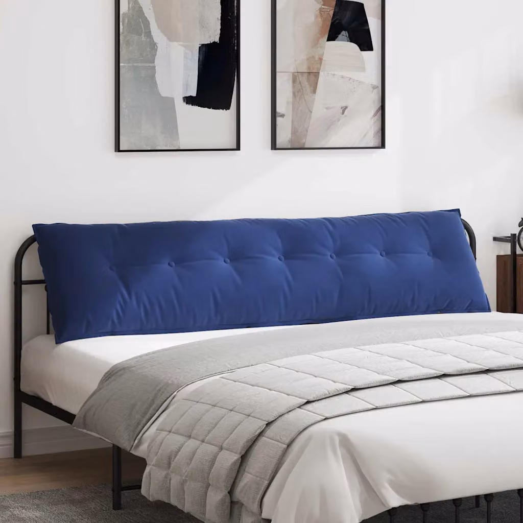 Cuscino per schiena vidaXL in velluto a coste blu, L 200 cm x P 50 cm