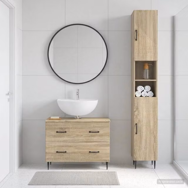 Set di Armadi da Bagno da 2 Pezzi HAARLEM Rovere Sonoma 3417533