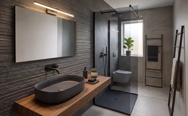 Lavabo ovale da appoggio senza troppo pieno in ceramica senza foro rubinetto - Antracite Opaco