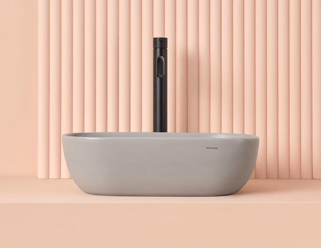 Lavabo MODENA 45,8 cm x 32,5 cm x 14h, grigio opaco