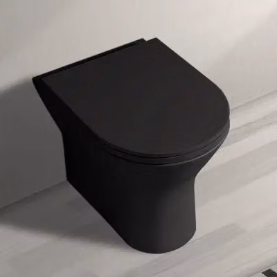 Wc sospeso filo muro in ceramica nero opaco rimless serie Feeling INBAGNO L: 55 cm, P: 40 cm, H: 36 cm