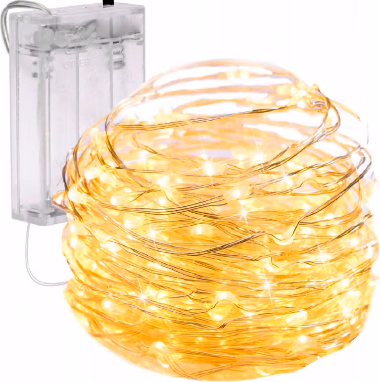 Luci di Natale su un cassetto 80 luci a led Micro Garlanda Bianco Aa