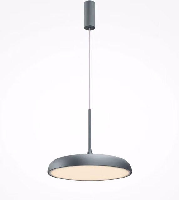 Maytoni Lampadario a Sospensione Moderno Gerhard con LED Integrato, Metallo Grigio e Diffusore in Plastica Bianca, Altezza Regolabile