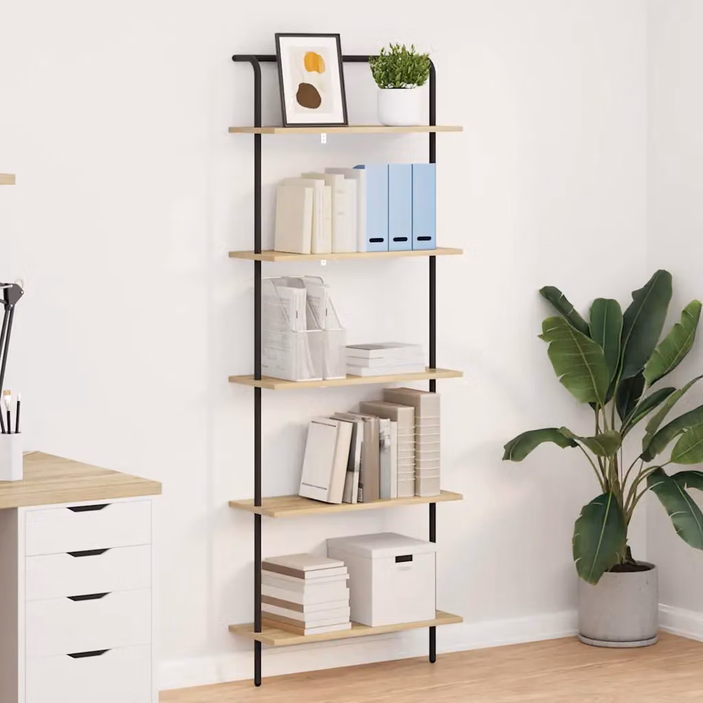 vidaXL Libreria 5 livelli 60 x 24 x 168 cm Legno ingegnerizzato
