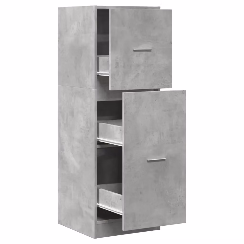 Mobiletto da parete multifunzionale HELLOSHOP26 in legno composito grigio, ideale per soggiorno, ufficio, cucina o bagno, L: 40 cm, P: 41 cm, H: 118 cm – 2