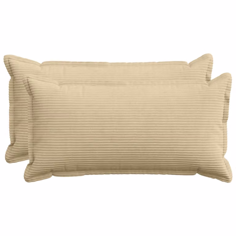 Set di 2 federe vidaXL HOUTEN in velluto a coste, colore grigio verde chiaro, L 40 cm x P 70 cm