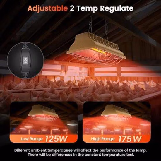 Scaldavivande per sigarette - Lampada riscaldante a infrarossi - 250 W / 125 W, temperatura regolabile