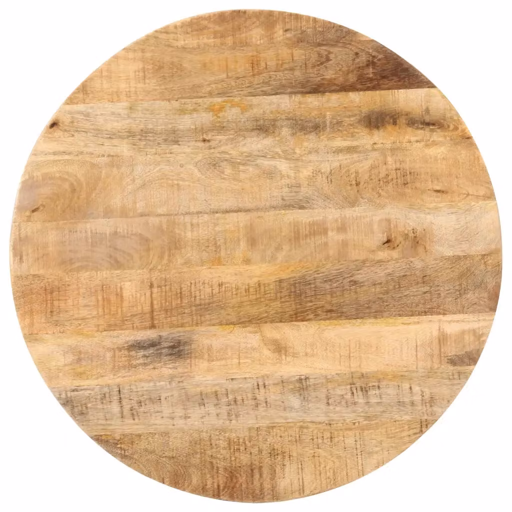 Tavolino da Bistrot Rotondo vidaXL in Legno di Mango Grezzo Marrone e Nero Ø70 x H75 cm – 2