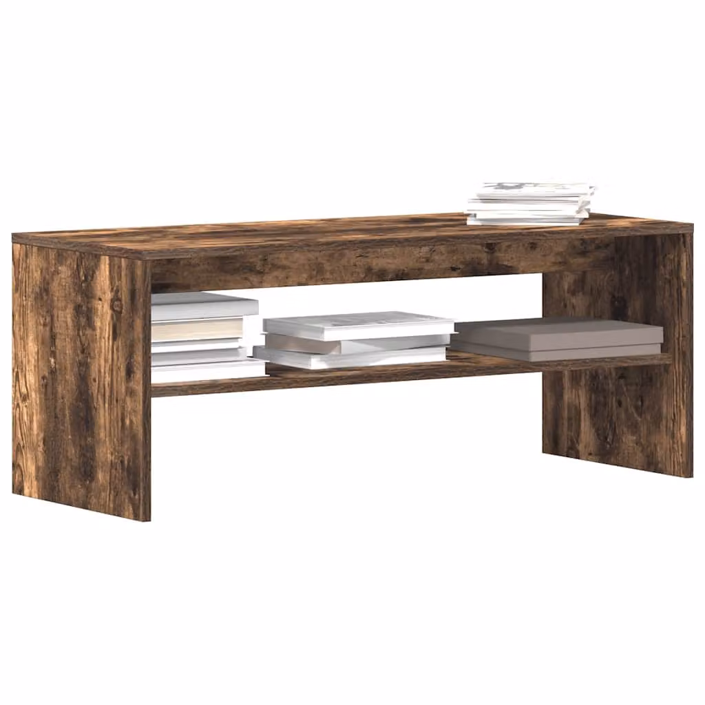 Mobile Porta TV Moderno vidaXL in Legno Rovere Fumo con Ruote L/P/H: 100 x 40 x 40 cm