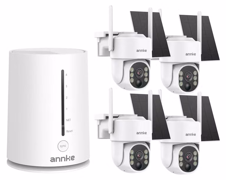 Sistema di telecamere di sicurezza, risoluzione 4MP, alimentato a energia solare, 4 telecamere, senza scheda TF, senza alimentatore