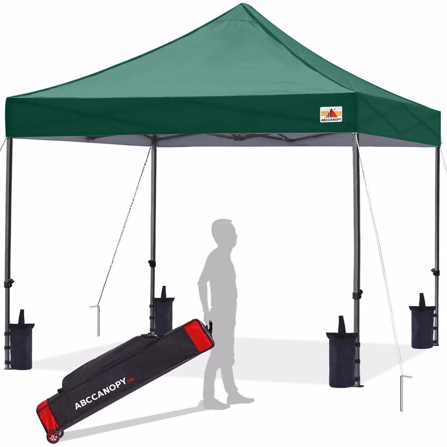 Tenda da giardino pop-up, verde scuro, 2,5x2,5 metri, impermeabile