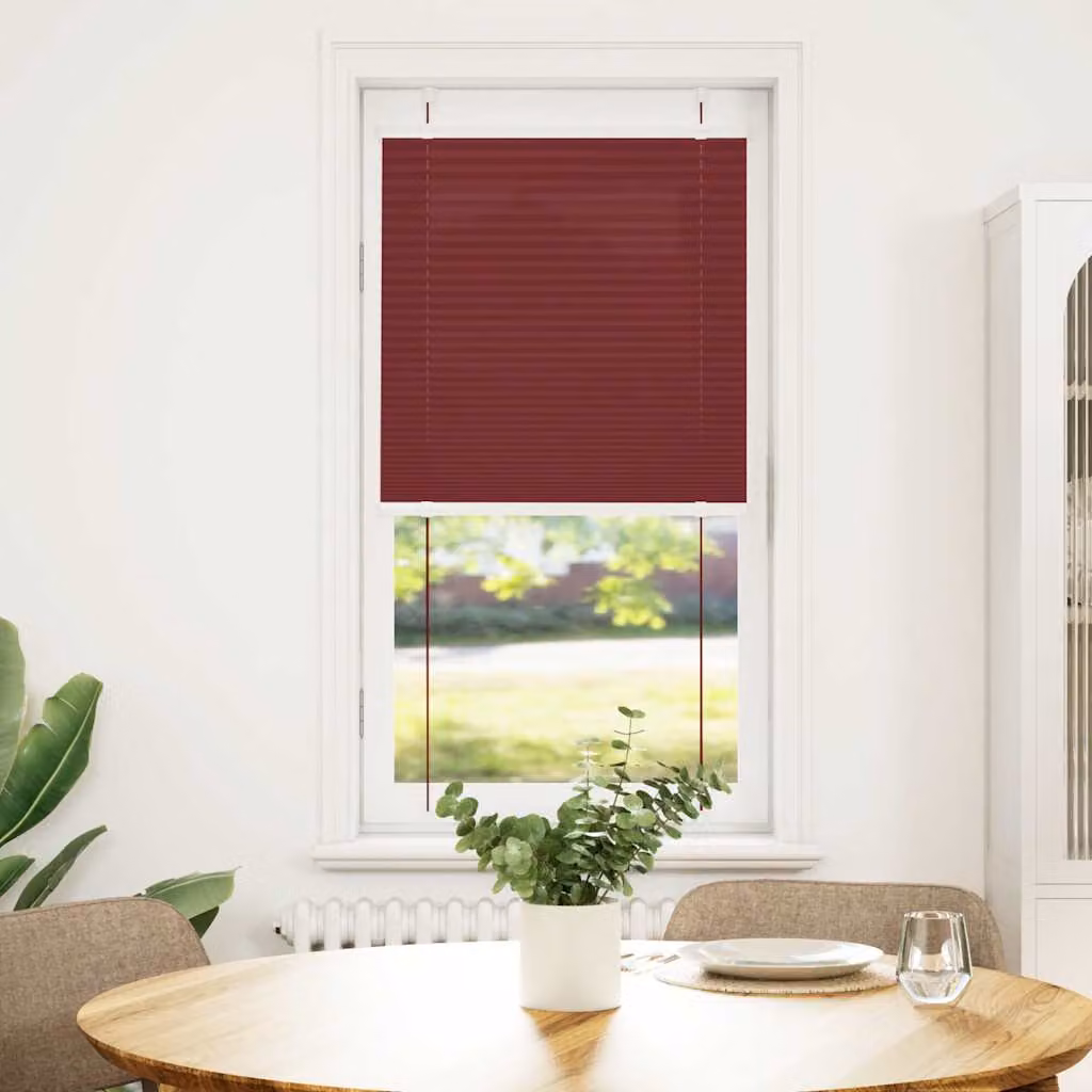 vidaXL Tenda Plissettata Rosso Bordeaux 55x100 cm Larghezza Tessuto