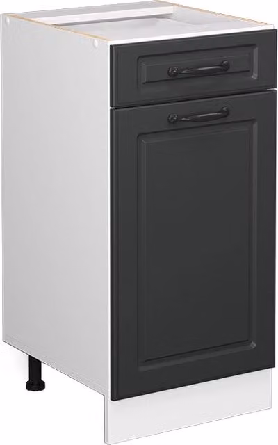 Mobiletto base per cucina Vicco R-Line in stile rustico, Antracite e Bianco, L: 40 cm – 1