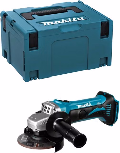 Mini-Smerigliatrice Makita DGA452ZJ con sistema di contenimento MAKPAC 3
