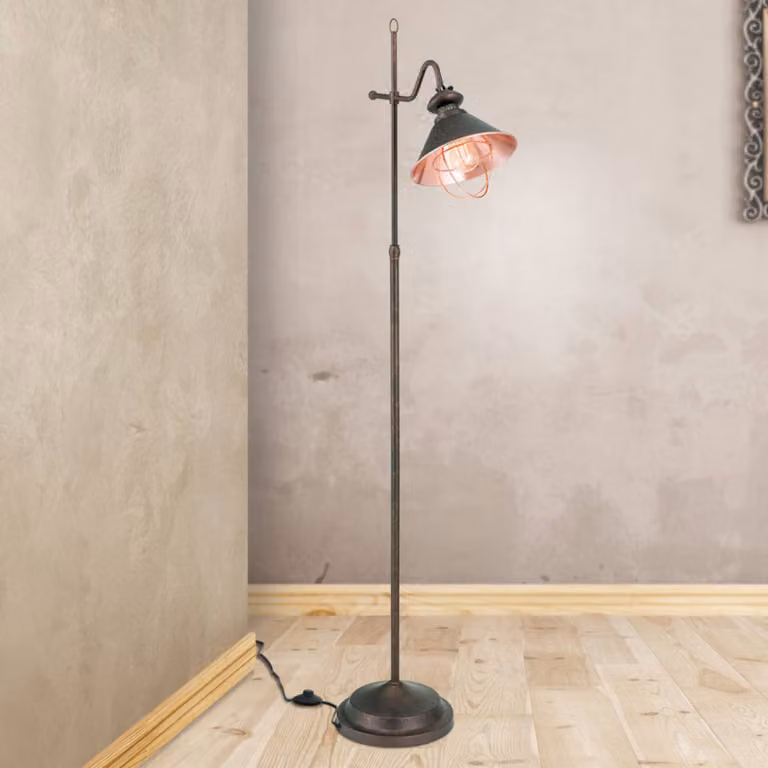 ORION Lampada da terra Shanta, Nero, Soggiorno / Sala da pranzo, Metallo, Vintage, Lampada da terra