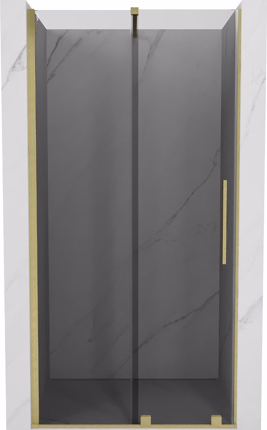 Mexen Velar porta doccia scorrevole 100 cm, grafite, oro spazzolato - 871-100-000-41-55