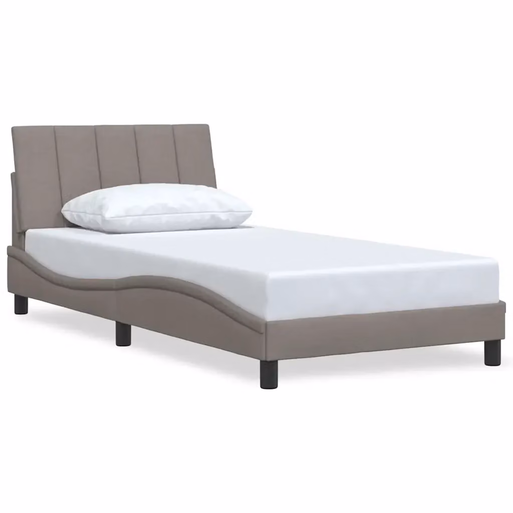 Giroletto senza materasso Hanko vidaXL in tessuto beige e grigio L/P/H: 200 x 100 x 74,5 cm – 2