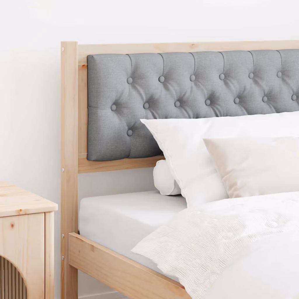 Testiera per letto vidaXL in legno di pino massello, marrone e grigio chiaro, stile moderno