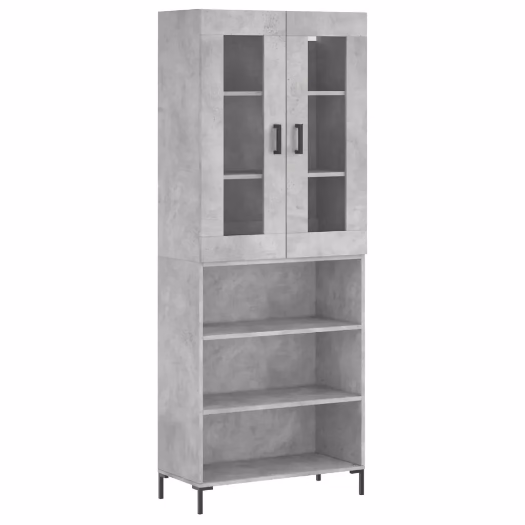 Credenza moderna vidaXL in legno e metallo grigio L: 69,5 cm, P: 34 cm, H: 180 cm – 2