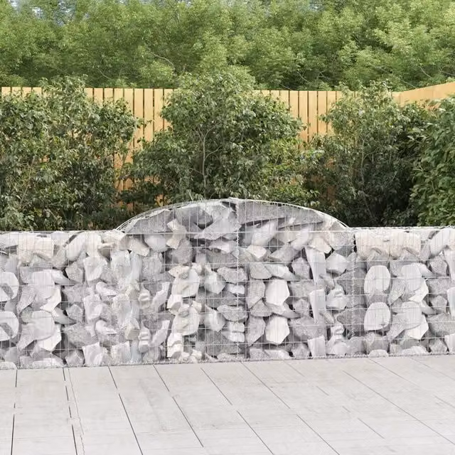 Cesti Gabbioni ad Arco 4 pz 300x30x80/100 cm Ferro Zincato 3146505