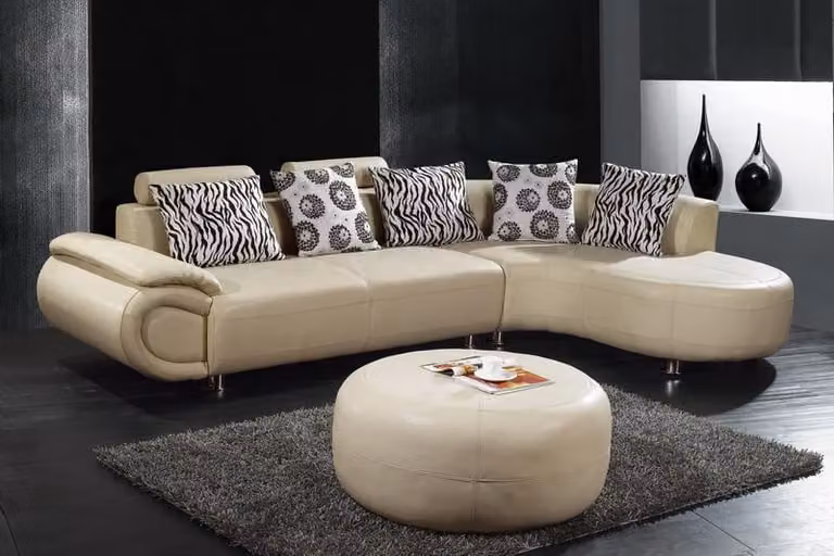 Divano imbottito, divano di design, divano, divano angolare, divano, divano angolare, modello PH108, color beige