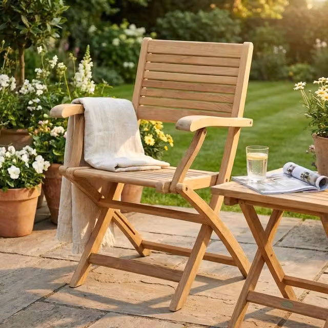 Poltrona pieghevole Mirage Cosma in legno di teak marrone per giardino