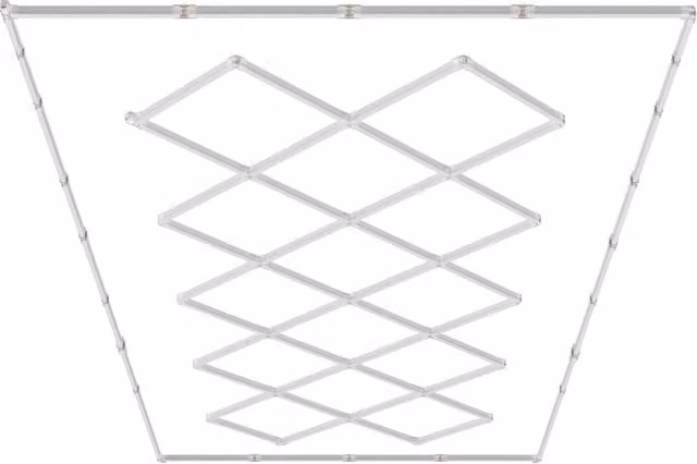 Plafoniera LED da Officina e Garage ZT2017 14 Quadrati, Sistema 52 Tubi 88000 lm 6500K Bianco Freddo, Illuminazione Modulare per Fai da Te