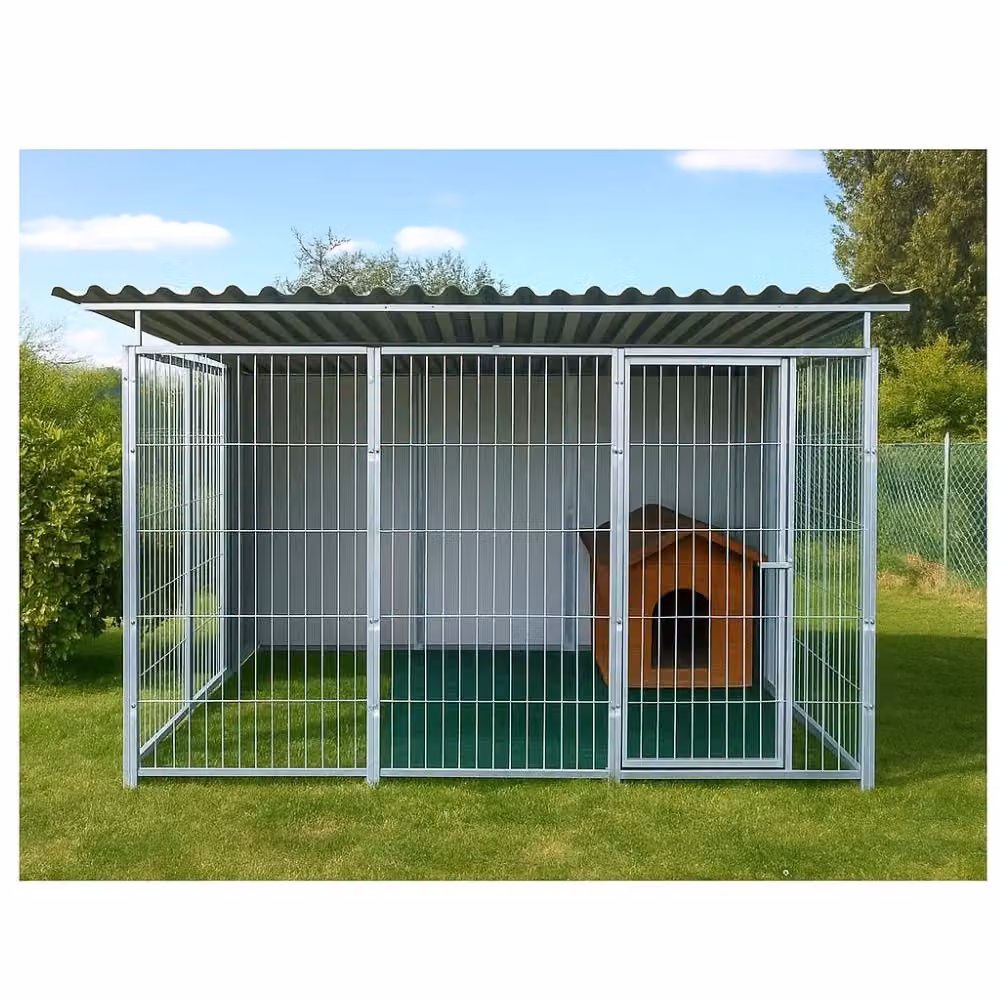 Box per cani coibentato SIDERBOX con copertura in acciaio zincato L: 300 cm, P: 200 cm, H: 180 cm – 2