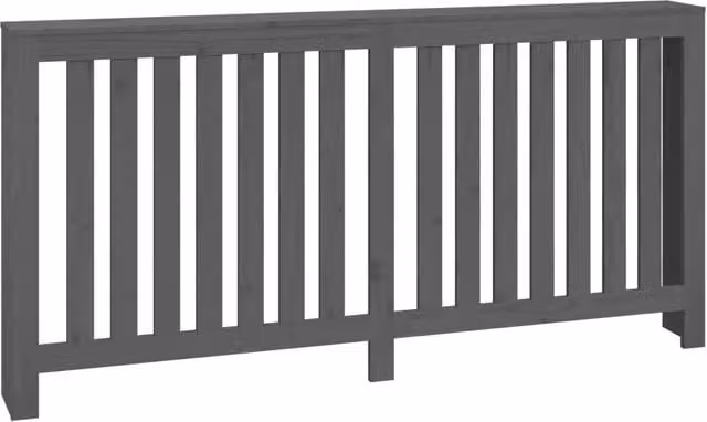 Copritirradiatore in legno di pino massello moderno a listelli mensola decorativa 169 x 19 x 84 cm in legno grigio 02_0048476