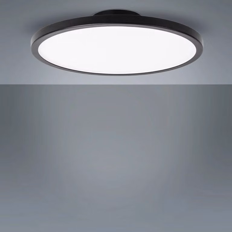LIGHTME Plafoniera Aqua, Nero, Bagno, Alluminio, Moderno, Plafoniera