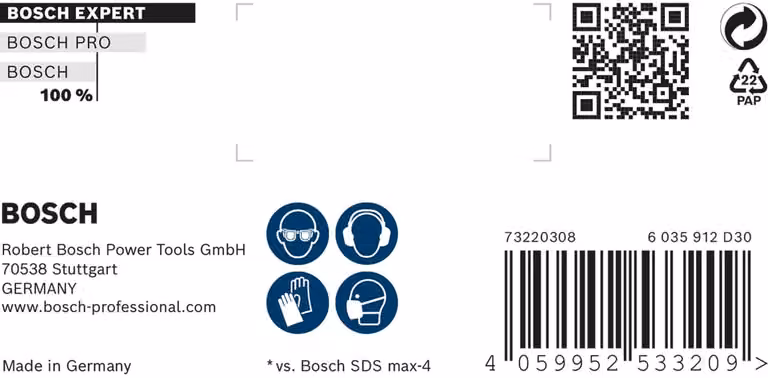 Punta EXP SDS max-8X Bosch, 26x400x520 mm