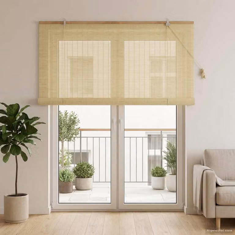 vidaXL Tenda a rullo Naturale 160 x 220 cm Bambù