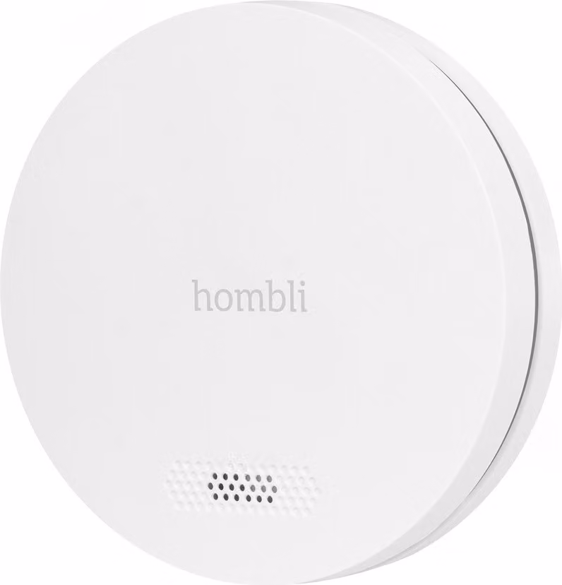 Rivelatore di fumo intelligente Hombli con magnete - Rivelatore d'incendio - Batteria di 10 anni - Allarme sonoro - App e notifiche mobili - Facile installazione - Bianco