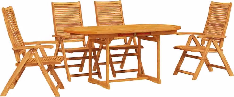 Set da Pranzo per Giardino 5 pcs Marrone