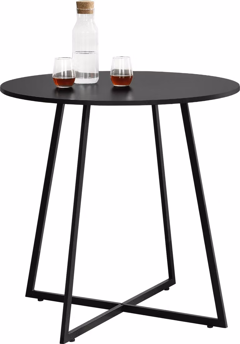 Tavolo da cucina Vaggeryd 78x80cm Tavolo da pranzo Tavolo da sala da pranzo Struttura in metallo Nero